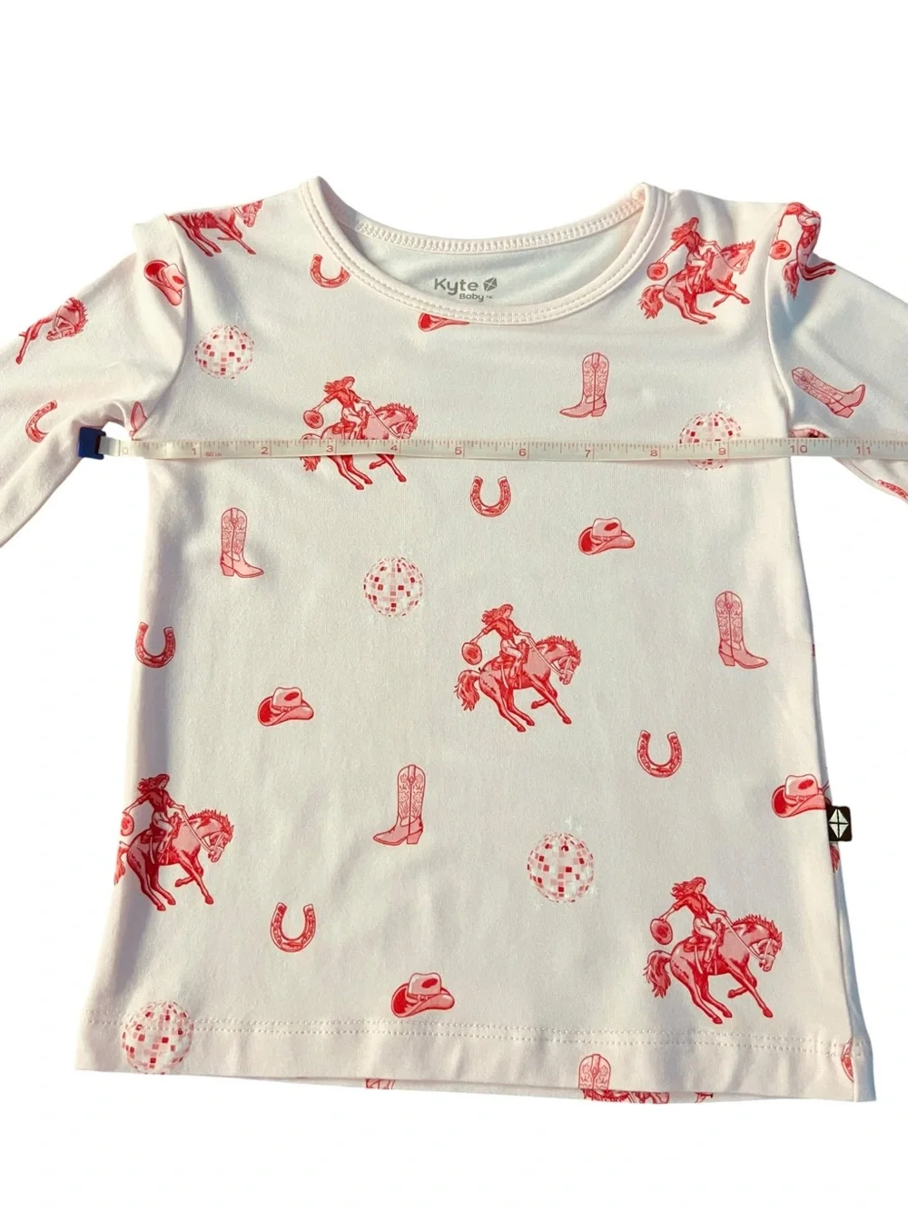 Kyte BABY Soft Pink Pajama Set with Pink Western Cowgirl Theme Horse Print